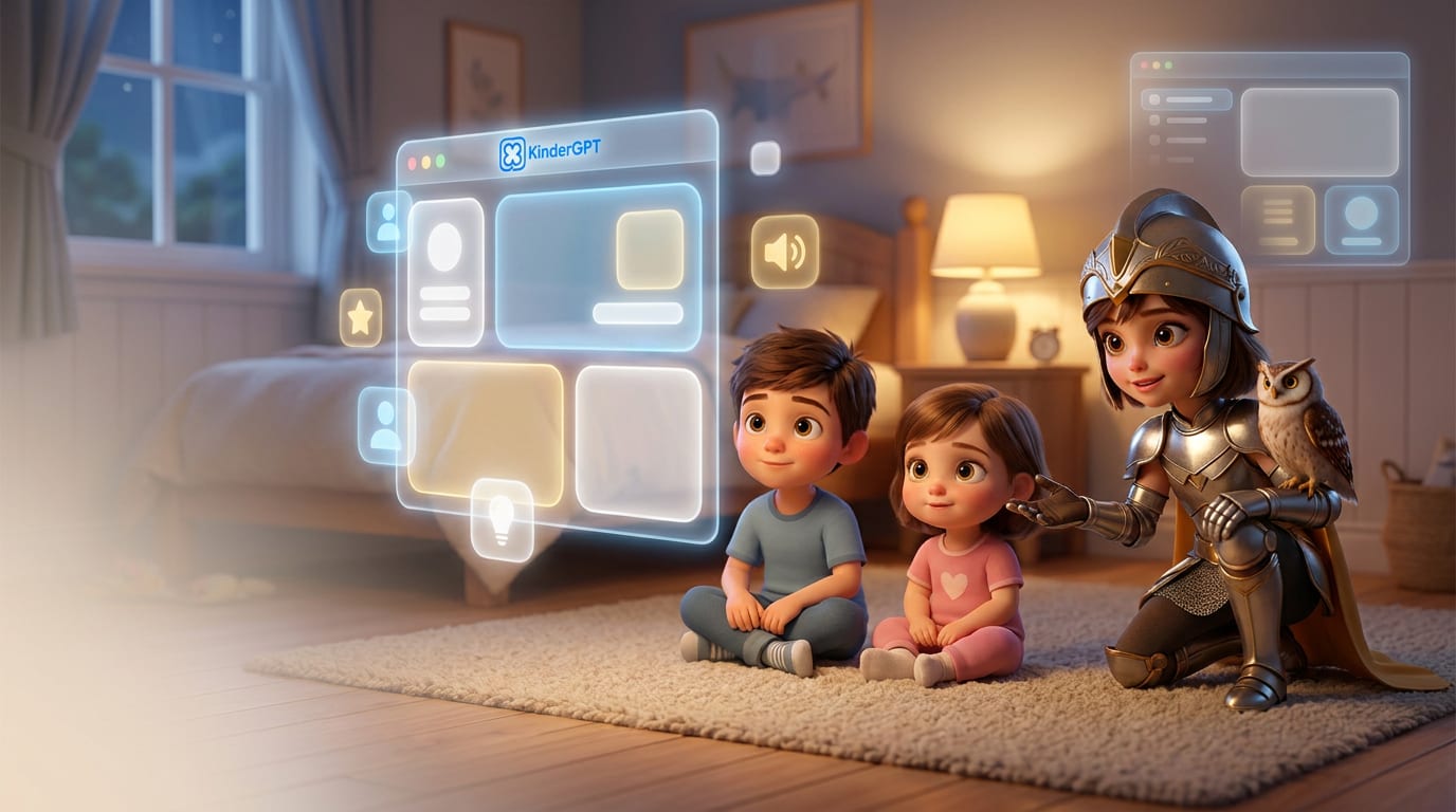 KinderGPT - the safe AI companion for children aged 4 to 14, used in German schools and daycare centres.